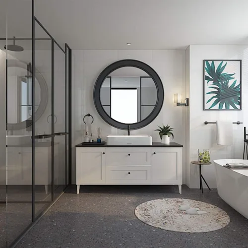 Miniatura 6 de Marmolux Acc - Juego de accesorios de baño de 3 piezas con soporte para papel higiénico negro mate, anillo para toallas y gancho para toallas