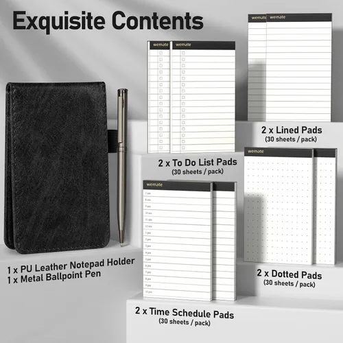 Miniatura 8 de WEMATE Juego de 10 Piezas de Soportes Pequeños para Bloc de Notas, Cuaderno de Bolsillo - Incluye Mini Soporte para Bloc de Notas de Bolsillo con 8