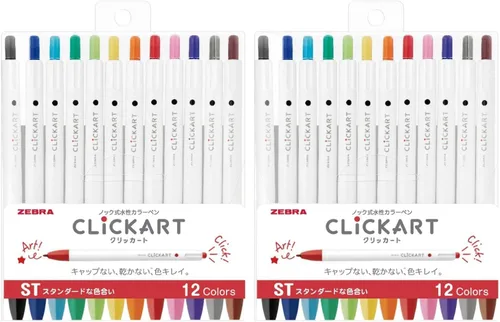 Miniatura 8 de Zebra Clickart - Bolígrafo a base de agua Calm Dark 12 colores, Wyss22-12Cdk Blanco
