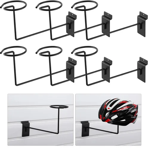 Miniatura 8 de Kigley 6 piezas de soporte de pared para sombreros, estante de metal para casco, estante de exhibición de tienda minorista, accesorios de pared