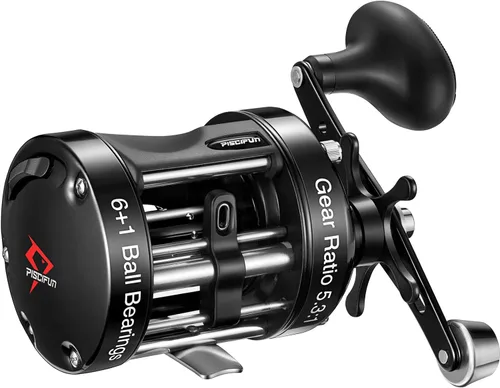 Piscifun Chaos XS Carrete de Pesca Baitcasting, Carrete Baitcaster Redondo de Cuerpo Metálico Reforzado, Carrete Suave y Potente para Agua Salada