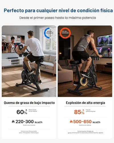 Miniatura 6 de MERACH Bicicleta de Ejercicio, Bicicleta Estática con Pastillas de Freno y App Exclusiva, Bicicleta de Ciclismo Interior de Bajo Ruido con Capacidad
