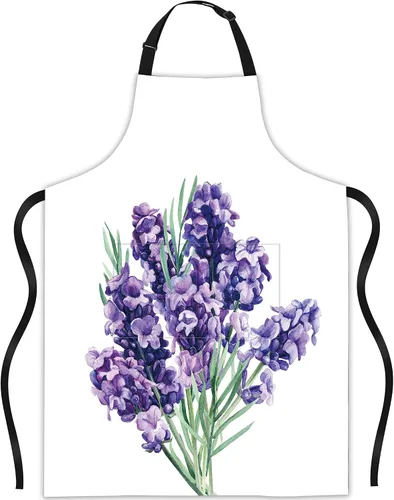 Delantal de ramo de lavanda, regalos para mujeres, delantal con cuello ajustable, impermeable, para mujeres y hombres, regalos para el hogar,
