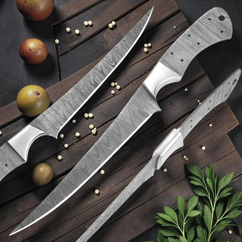 Miniatura 4 de Poshland BB-1694 Acero de Damasco hecho a mano 15 pulgadas de hoja en blanco de la daga de espiga completa