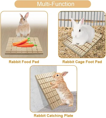 Miniatura 4 de Litewoo Juguetes masticables de madera para el cuidado de los dientes y garras de la tabla de arañazos de conejo, chinchilla, cobaya, conejo, A