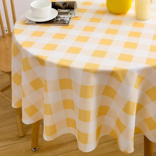 Miniatura 10 de Mantel redondo de 70 pulgadas a cuadros rojos y blancos de primavera, mantel de gingham para mesa - mantel de búfalo a cuadros de poliéster