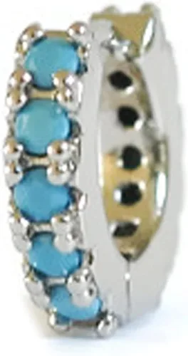 Miniatura 10 de Dainty Tiny Cutie - Aros de doble cara turquesa de 0.236 in hechos a mano, hipoalergénicos en Estados Unidos