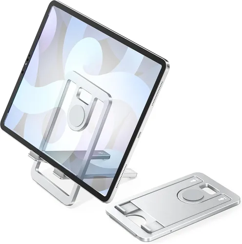 Itramax Soporte para tableta para escritorio, soporte plegable para iPad, soporte de mesa portátil ajustable para Kindle Fire, Scribe, Paperwhite,