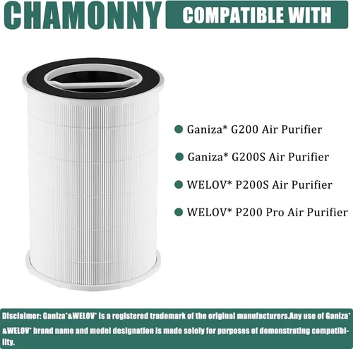 Miniatura 2 de P200S/G200S - Repuesto de filtro compatible con purificador de aire G200S/G200 y P200S/P200 Pro, paquete de 2