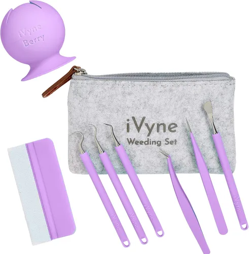 Miniatura 10 de iVyne Kit de herramientas de deshierbe de vinilo de alta calidad y recolector de desechos de deshierbe herramientas de agarre suave con bayas