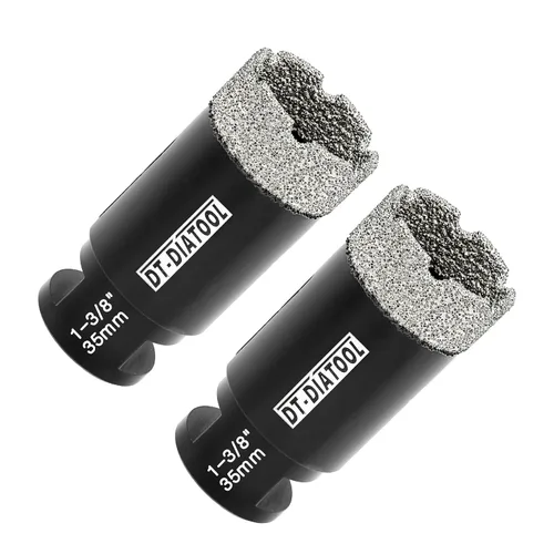 Miniatura 29 de DT-DIATOOL Broca de núcleo de diamante de 1/4 pulgada con hilo 5/8"-11 de vacío soldado para baldosas de porcelana, cerámica, gres, mármol, granito