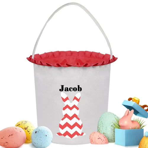Miniatura 10 de Cestas de Pascua personalizadas para niños y niñas, cestas de conejo de Pascua personalizadas para niños, cesta de caza de huevos de Pascua, regalos