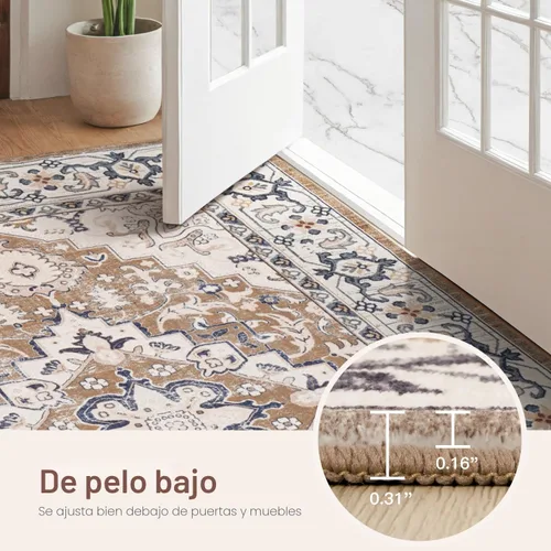 Miniatura 8 de Lofus 8x10 Alfombras de área para sala de estar, alfombra de área lavable, alfombras para dormitorio, cocina, alfombra vintage boho, alfombra suave