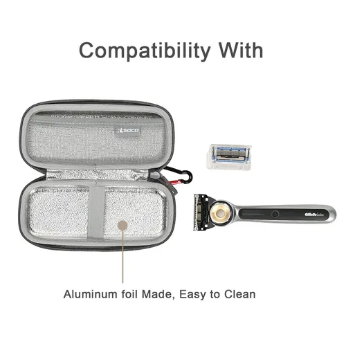 Miniatura 2 de RLSOCO Funda rígida compatible con la maquinilla de afeitar térmica Gillette Labs y la maquinilla de afeitar de hojas (tamaño pequeño)