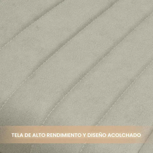 Miniatura 5 de Juego de 4 sillas de comedor modernas de mediados de siglo, tela tapizada con cojín suave, color gris claro Gris claro (tela)