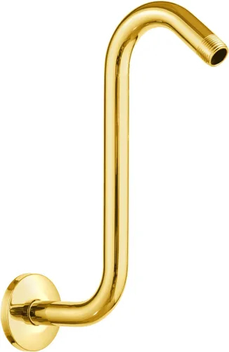 Miniatura 20 de OFFO Brazo de extensión de cabezal de ducha de 10 pulgadas, brazo de ducha en forma de S de níquel cepillado con brida, extensión de brazo de ducha