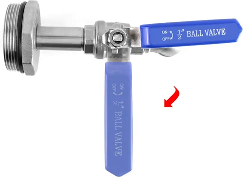 Miniatura 4 de QWORK Grifo de tambor para tambor de acero y plástico de 55 galones, grifo de barril de acero inoxidable de 2 pulgadas con salida de 90 grados 3/4 1