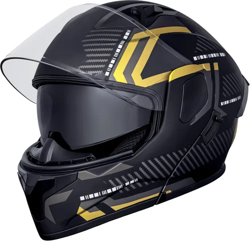Miniatura 8 de Cascos modulares abatibles de doble visera para motocicleta, de cara completa, para adultos, BMX, de cuatro ruedas, para hombres y mujeres, aprobado