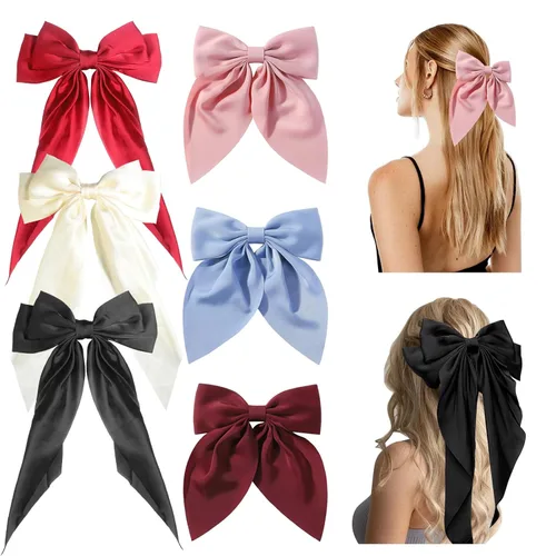 Miniatura 8 de Pinzas para el pelo con borlas y colas largas, bonitos pasadores de lazo, accesorios para el cabello para niñas y adolescentes, ideales para regalos
