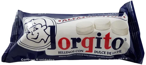 Miniatura 2 de Alfajores JORGITO Mini Agrupado (Baño de Merengue con Dulce de Leche, 2 unidades)