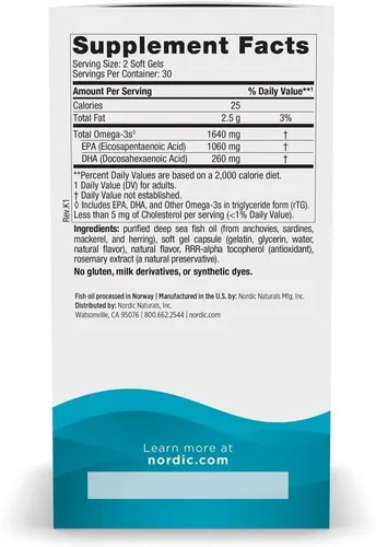 Miniatura 2 de Nordic Naturals EPA Xtra, sabor a limón - 60 geles blandos - 1640 mg de Omega-3 - Fórmula de EPA de alta intensidad para un estado de ánimo