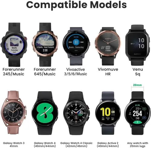 Miniatura 2 de NotoCity Bandas para Galaxy Watch 4/4 Classic y Galaxy Watch 5/5 Pro, correa de repuesto de silicona de 0.787 in para Vivoactive 3 Vivoactive 5