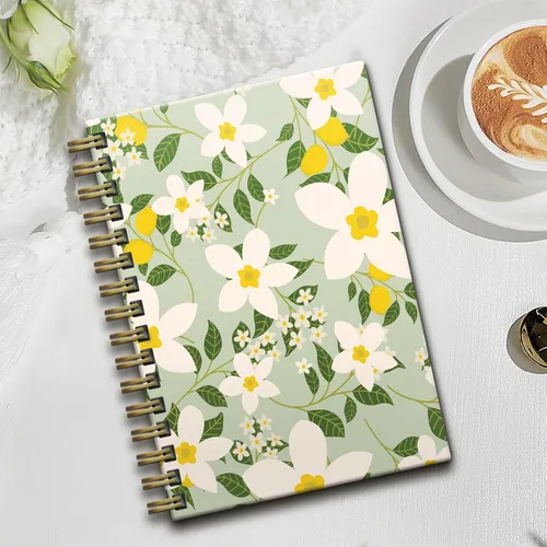 Miniatura 5 de Cuaderno con espiral, encuadernación fuerte de doble alambre con papel de primera calidad para niñas y mujeres, 60 hojas A5 con rayas