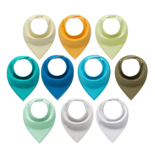 Miniatura 13 de Baberos bandana para bebé, paquete de 10 baberos para bebés, niños, niñas, unisex, 100% algodón, baberos suaves y absorbentes (rosa y amarillo)