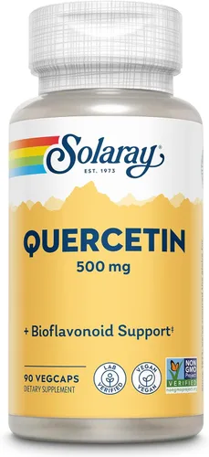 SOLARAY Quercitina 500mg Cápsulas - Suplemento de antioxidantes - Apoyo de bioflavonoides y antioxidantes para la salud y el bienestar general - Sin