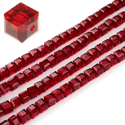 Miniatura 11 de 2 hebras checas de cristal en forma de cubo facetado sueltas cuentas espaciadoras a granel 0.236 in (0.24 pulgadas) Peridot Shimmer (190-196 piezas)