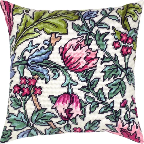 Miniatura 5 de Kit de bordado floral para adultos y principiantes - Lodden. Claveles de William Morris de 16 × 16 pulgadas con diseño impreso claro y preciso