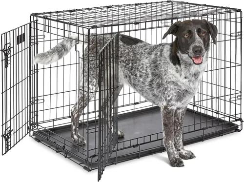 Miniatura 14 de MidWest Homes for Pets - Jaula para perros iCrate de una puerta, mejorada, incluye bandeja a prueba de fugas, patas protectoras de pisos, panel