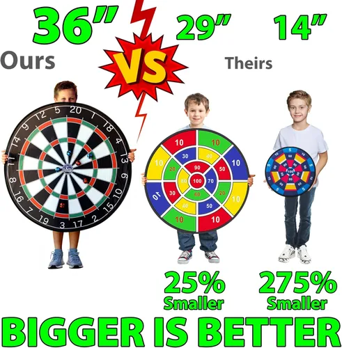 Miniatura 2 de Funwares Tablero de dardos gigante de 36 pulgadas para adultos y niños, un 25% más grande que la competencia para la máxima diversión en interiores