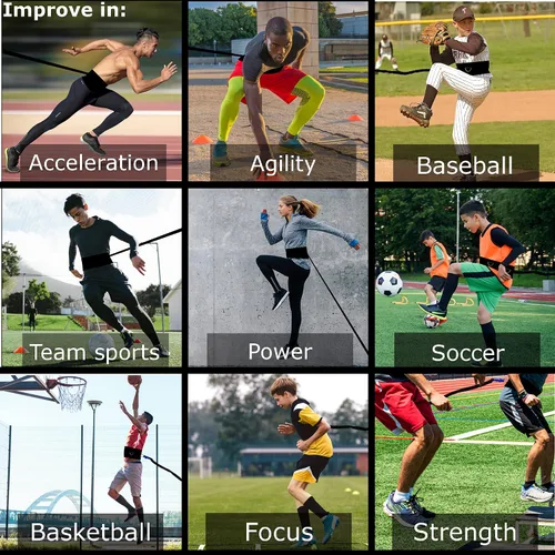 Miniatura 5 de Vikingstrength - Banda Bungee de Resistencia para Entrenamiento de Carrera de 360° (Cintura) para Velocidad, Agilidad Física, Fuerza de Velocidad
