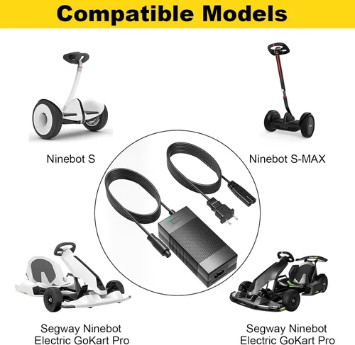 Miniatura 2 de Cargador de 63 V para Segway Ninebot compatible con Segway Ninebot S/S-MAX/Mini lite/Mini PRO/Go Kart, Gokart PRO (puerto de carga de 4 pines)