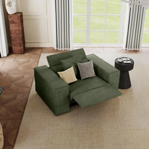 Silla reclinable eléctrica de 53 pulgadas, moderno sofá reclinable para sala de estar o dormitorio, asientos de tela de alto rendimiento con