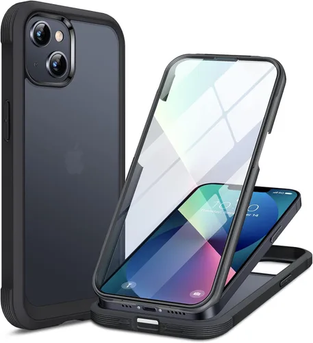 Miniatura 214 de Miracase Funda para iPhone 13 de 6.1 pulgadas, [sin burbujas] funda de teléfono de cuerpo completo con pantalla de vidrio completa integrada, sin
