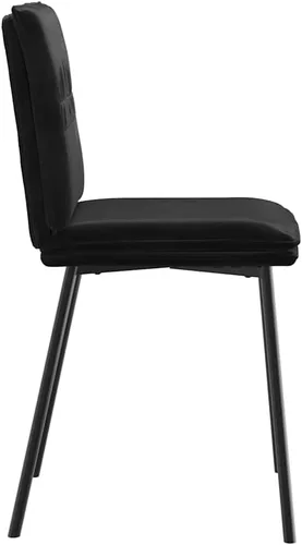 Miniatura 6 de Modern Black Velvet Dining Chair Set of 4, Compact Rectangular Design for Small Spaces, Sturdy Metal Frame and Plush Seating for Dining Room Kitchen