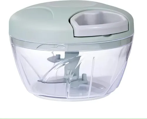 Cortador manual de verduras, picadora y picadora manual de frutas y verduras, cuchillas de acero inoxidable, sin BPA (verde, 16.9 fl oz)