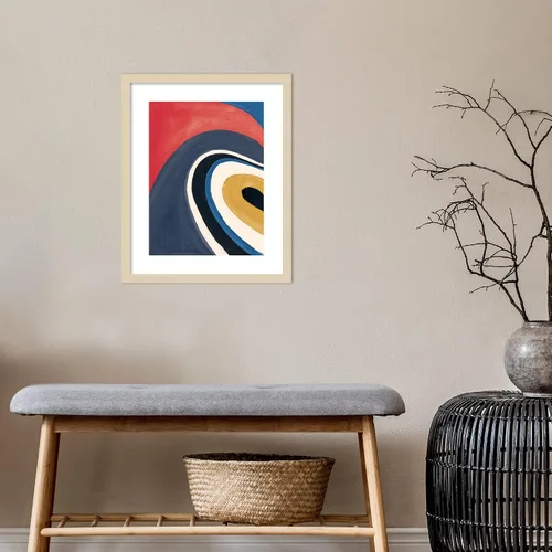 Miniatura 5 de Amanti Art Framed Wall Art Print 21x17 In the Groove I Retro by Danhui Nai, Abstract Wall Art, Modern Contemporary Decor, Small Poster Painting