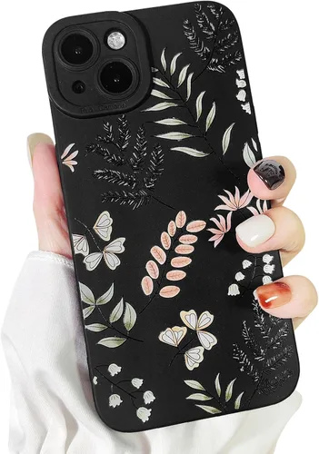 Miniatura 18 de Lovmooful Funda compatible con iPhone 13, bonito diseño de hongos negros para niñas y mujeres, TPU suave a prueba de golpes, protector femenino