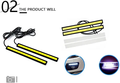 Miniatura 4 de BININBOX Luces LED COB superbrillantes de 6 W para coche de 12 V para conducción de niebla DRL luz diurna lámpara impermeable delgado paquete de 2