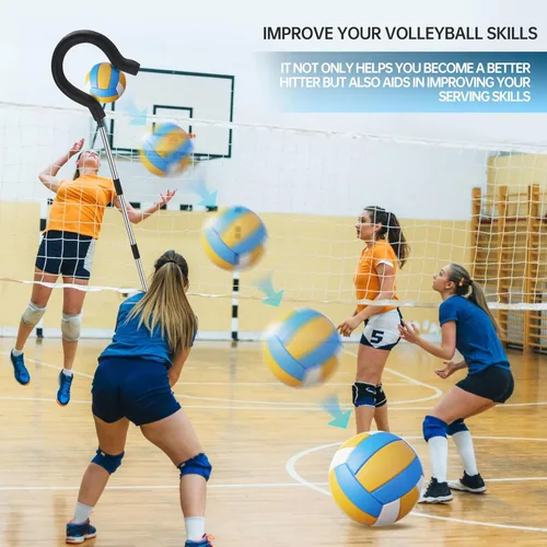 Miniatura 3 de Entrenador de Remate de Voleibol con Altura Ajustable y Sensación de Pelota Real - Equipo de Entrenamiento de Golpeo para Práctica de Remate, Salto