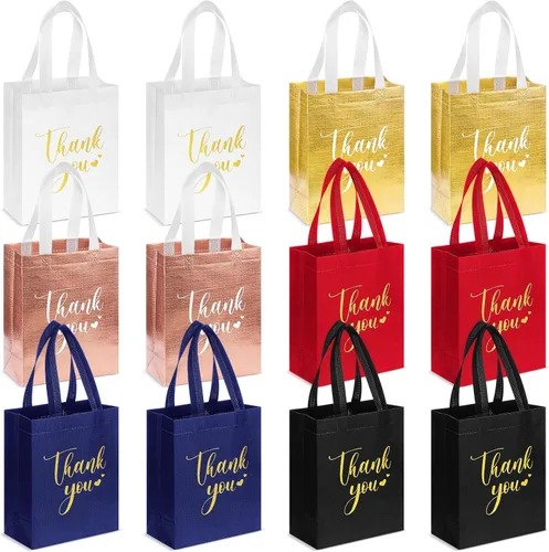Miniatura 38 de Sweetude 30 Bolsas de Regalo de Agradecimiento con Asas a Granel Bolsa de Dulces Reutilizable No Tejida Plegable Bolso de Mano para Regalos