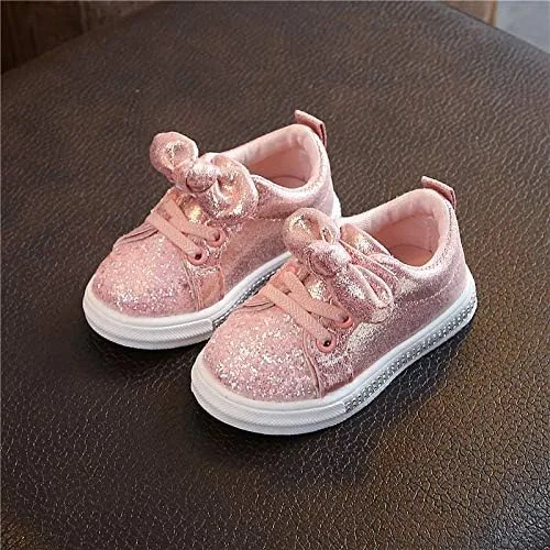 Miniatura 4 de XGao Zapatillas de deporte para bebés, niños y niñas, zapatos sin cordones para bebés, niñas y niñas, con lentejuelas brillantes, zapatos deportivos