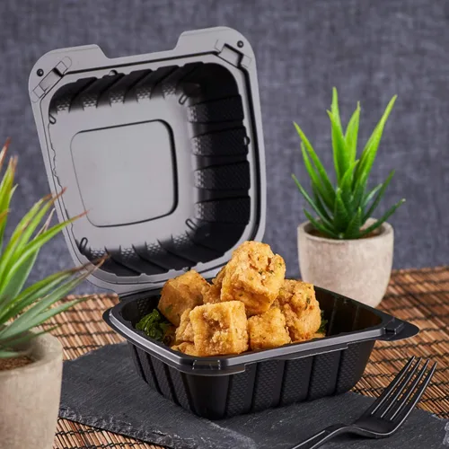 Miniatura 2 de KARAT EARTH Clamshell - Recipientes de alimentos para llevar [6 x 6 pulgadas - 400 quilates] para llevar, aptos para microondas, congelador