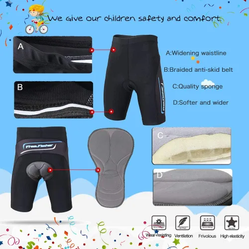 Miniatura 6 de Camiseta de ciclismo para niños, manga corta, diseño de caricatura de FISHER FREE