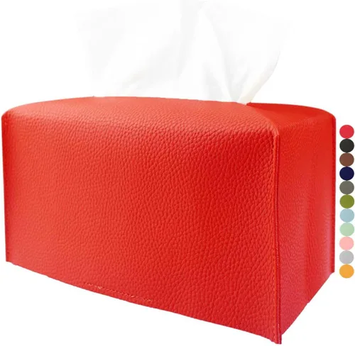 Miniatura 8 de Cubierta de Caja de Paños Grande Rectangular – Soporte de Caja de Paños Rectangular de Tamaño Plus con Cinturón Inferior [JESMINI, Negro] Soporte