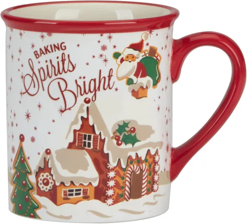 Miniatura 2 de Certified International Santa's Retro Set de 4 tazas: 5.25" x 3.75" x 4.25" 18 onzas, ideal para cacao caliente junto a la chimenea, café, un café