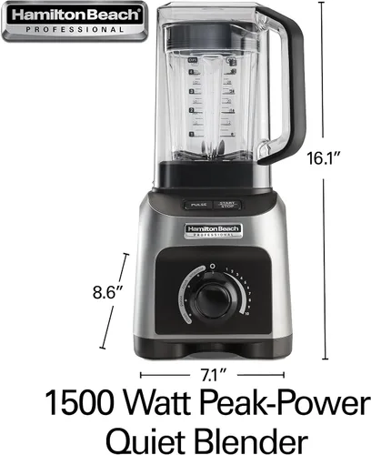 Miniatura 9 de Hamilton Beach (58870) Licuadora profesional, silenciosa, de 1500 watts, con protección externa, de 32 onzas, sin BPA, con 4 programas